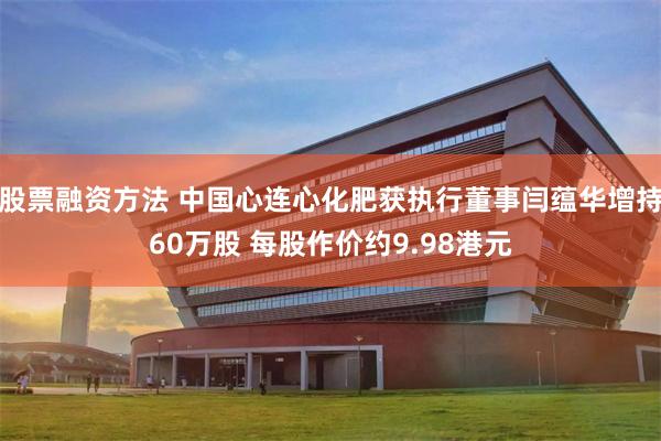 股票融资方法 中国心连心化肥获执行董事闫蕴华增持60万股 每股作价约9.98港元