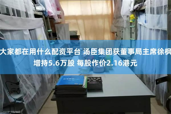 大家都在用什么配资平台 汤臣集团获董事局主席徐枫增持5.6万股 每股作价2.16港元