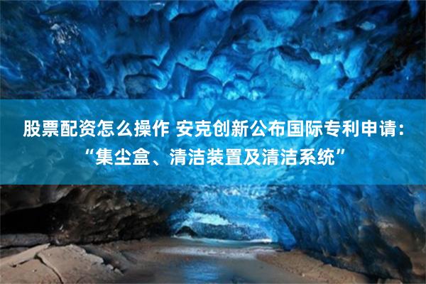 股票配资怎么操作 安克创新公布国际专利申请:“集尘盒、清洁装置及清洁系统”