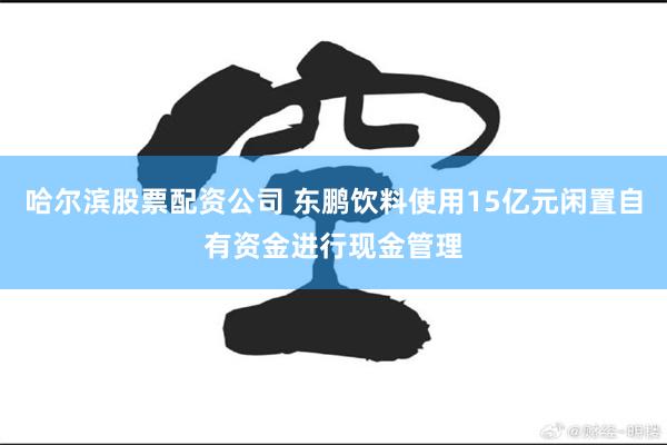 哈尔滨股票配资公司 东鹏饮料使用15亿元闲置自有资金进行现金管理