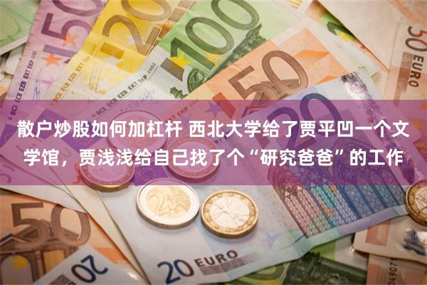 散户炒股如何加杠杆 西北大学给了贾平凹一个文学馆，贾浅浅给自己找了个“研究爸爸”的工作