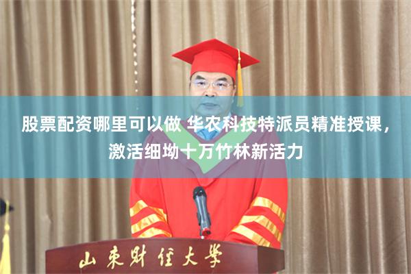 股票配资哪里可以做 华农科技特派员精准授课,激活细坳十万竹林新活力