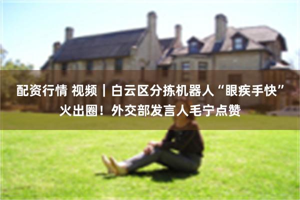 配资行情 视频｜白云区分拣机器人“眼疾手快”火出圈！外交部发言人毛宁点赞