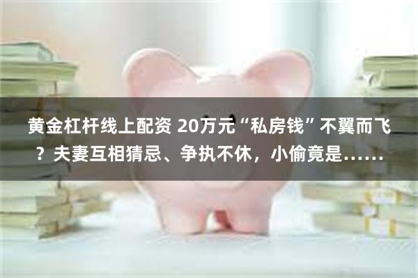 黄金杠杆线上配资 20万元“私房钱”不翼而飞？夫妻互相猜忌、争执不休，小偷竟是……