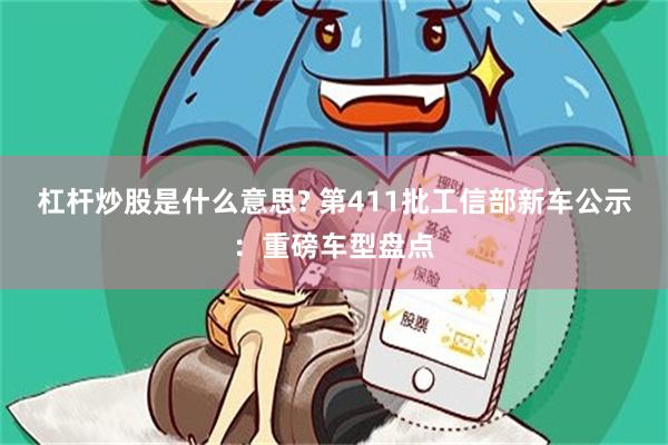 杠杆炒股是什么意思? 第411批工信部新车公示：重磅车型盘点